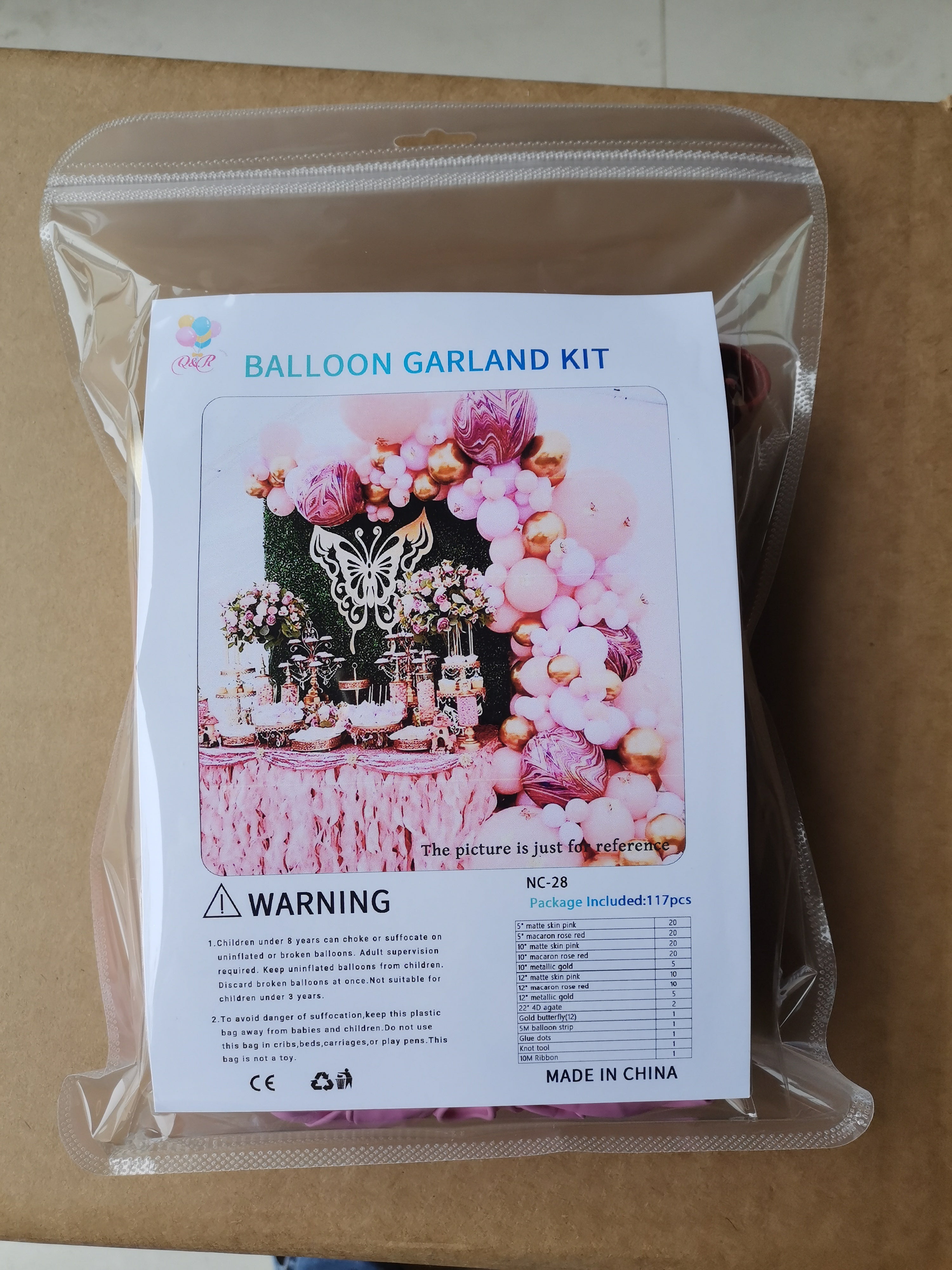 Pink & Gold Butterfly Balloon Arch Kit