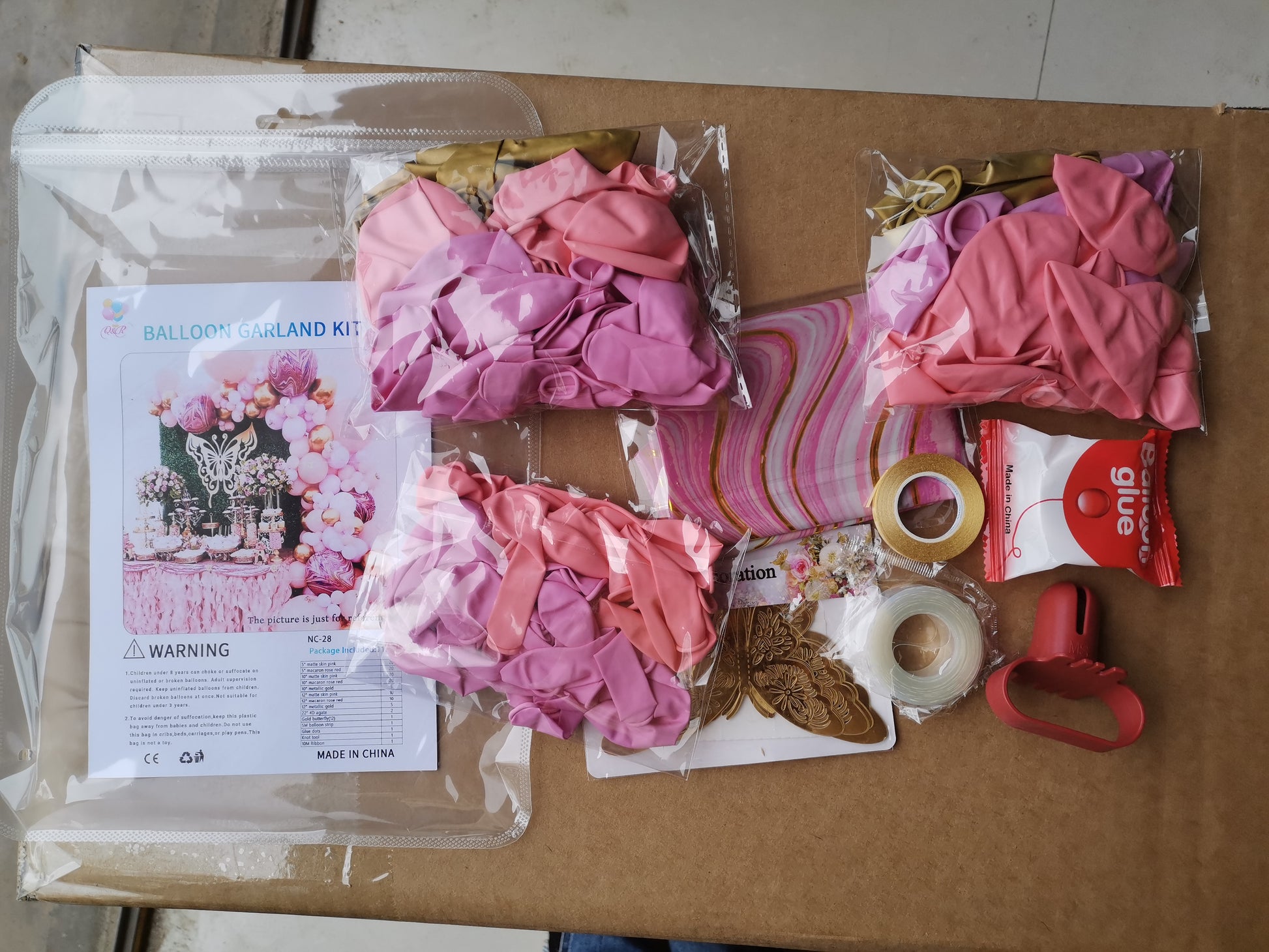 Pink & Gold Butterfly Balloon Arch Birthday Decoration Kit – Macaron Rose & Skin Pink Balloons with Gold Accents, Complete Party Decor Set for Girls Birthday, Baby Shower & Princess Theme Parties