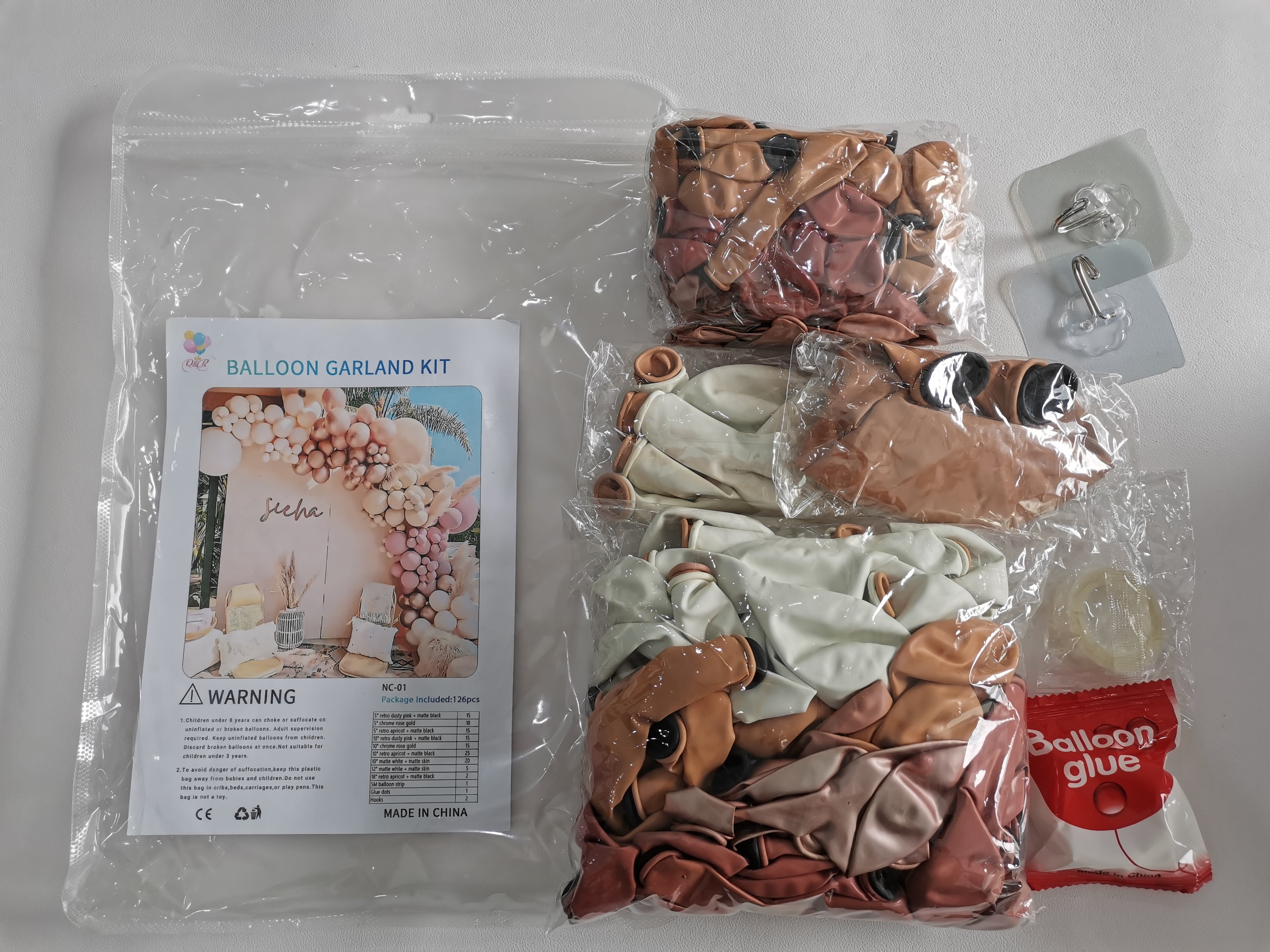 Blush Pink & Rose Gold Balloon Arch Kit (126pcs)