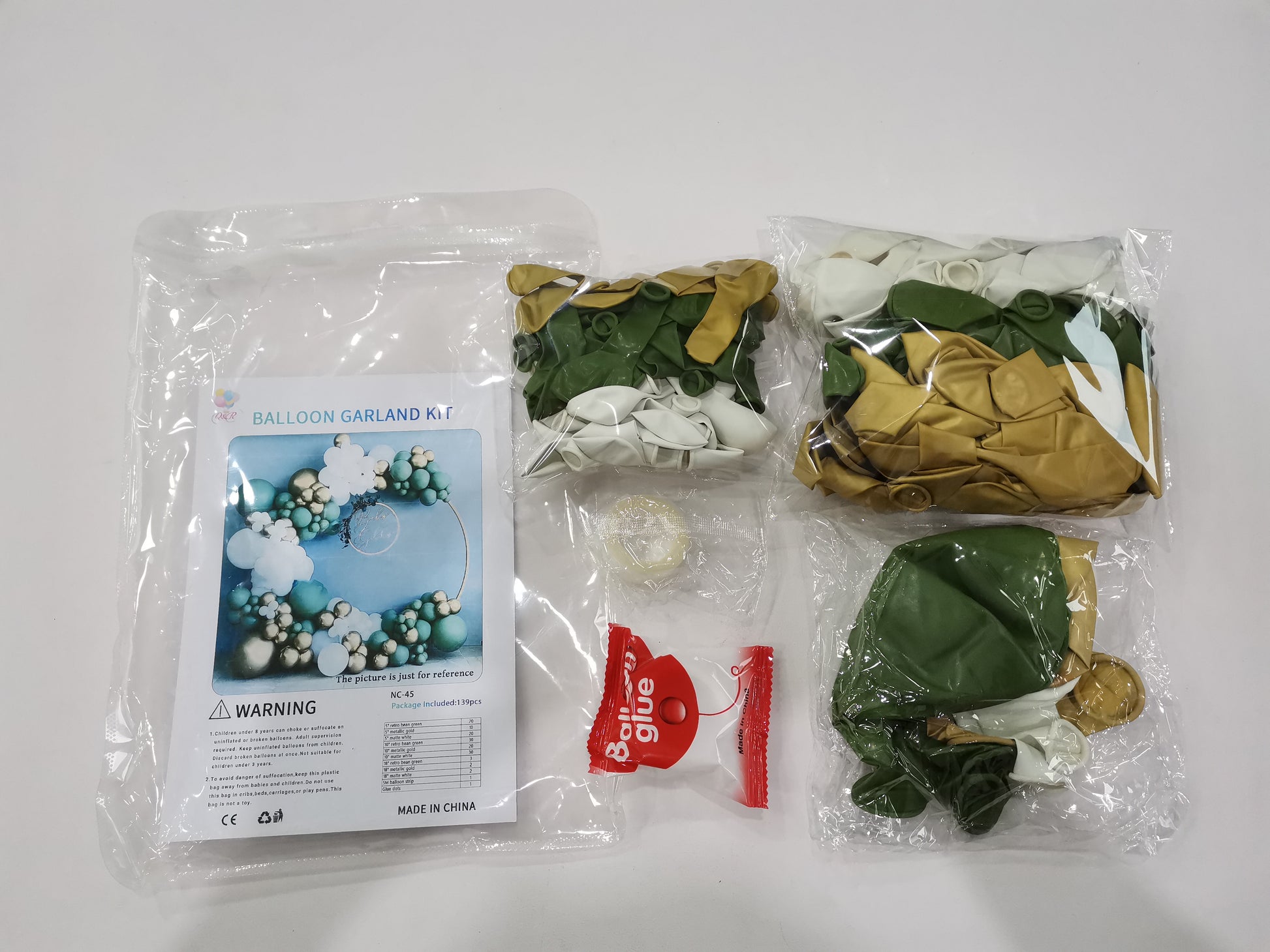 Sage Green and Gold Balloon Garland Kit - Retro Bean Green, Metallic Gold & Matte White Arch Decor - Boho Forest Theme for Baby Showers, Weddings, & Birthdays 139pcs