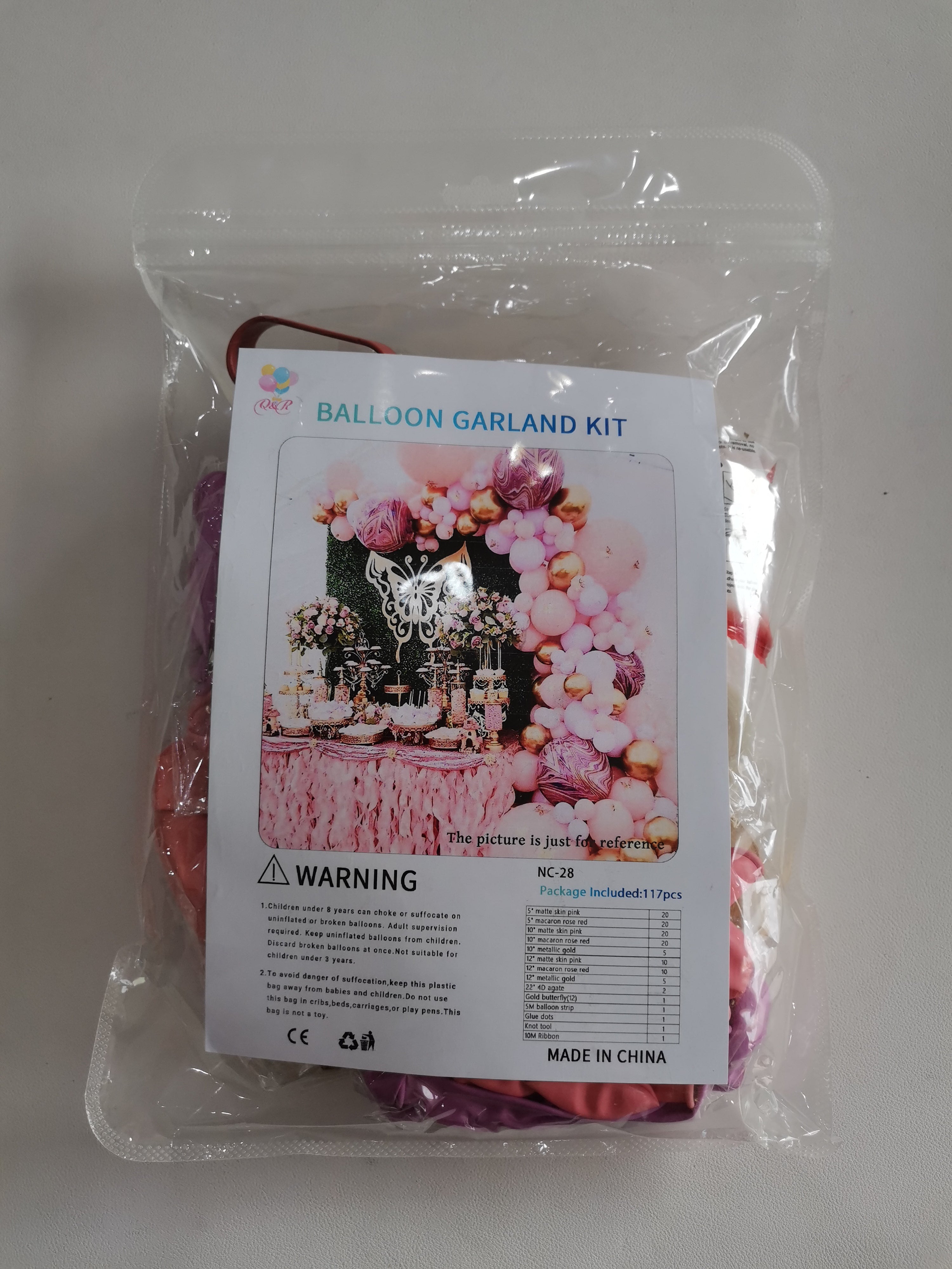 Pink & Gold Butterfly Balloon Arch Kit