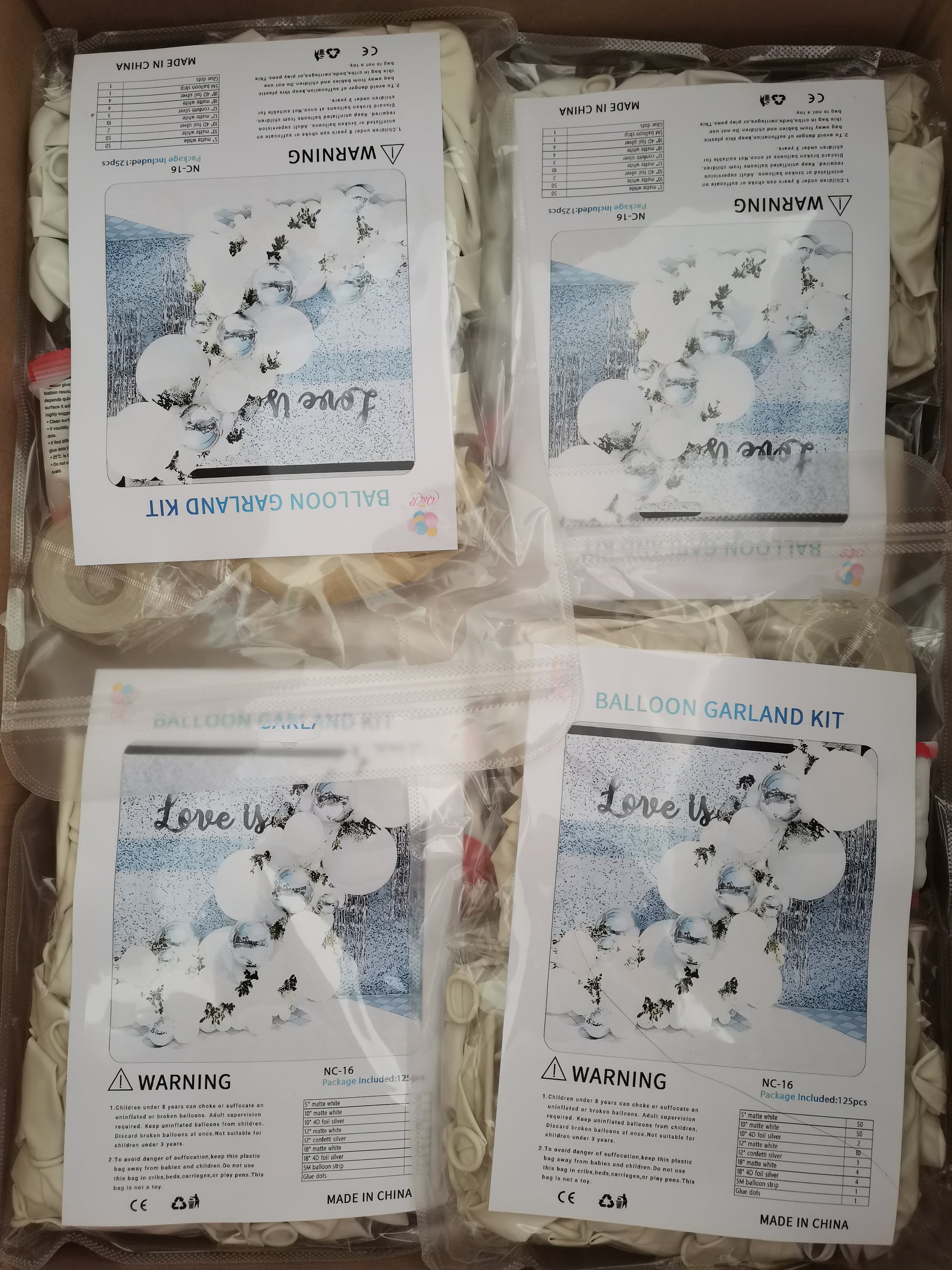 White & Silver Balloon Arch Kit – Matte White, Confetti & 4D Silver Foil Balloons for Birthday, Wedding & Luxury Party Decor (125 Pieces)