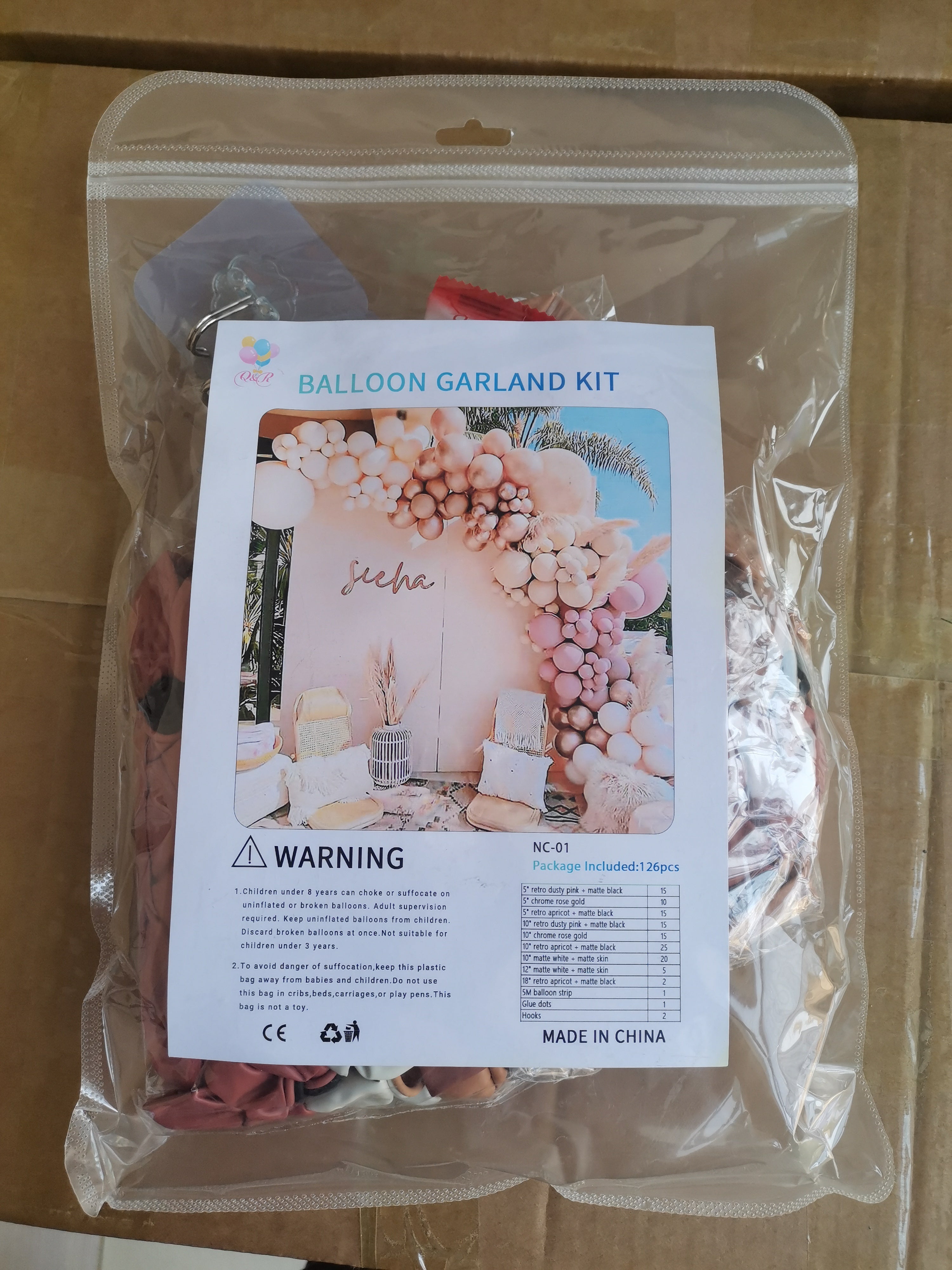 Blush Pink & Rose Gold Balloon Arch Kit (126pcs)