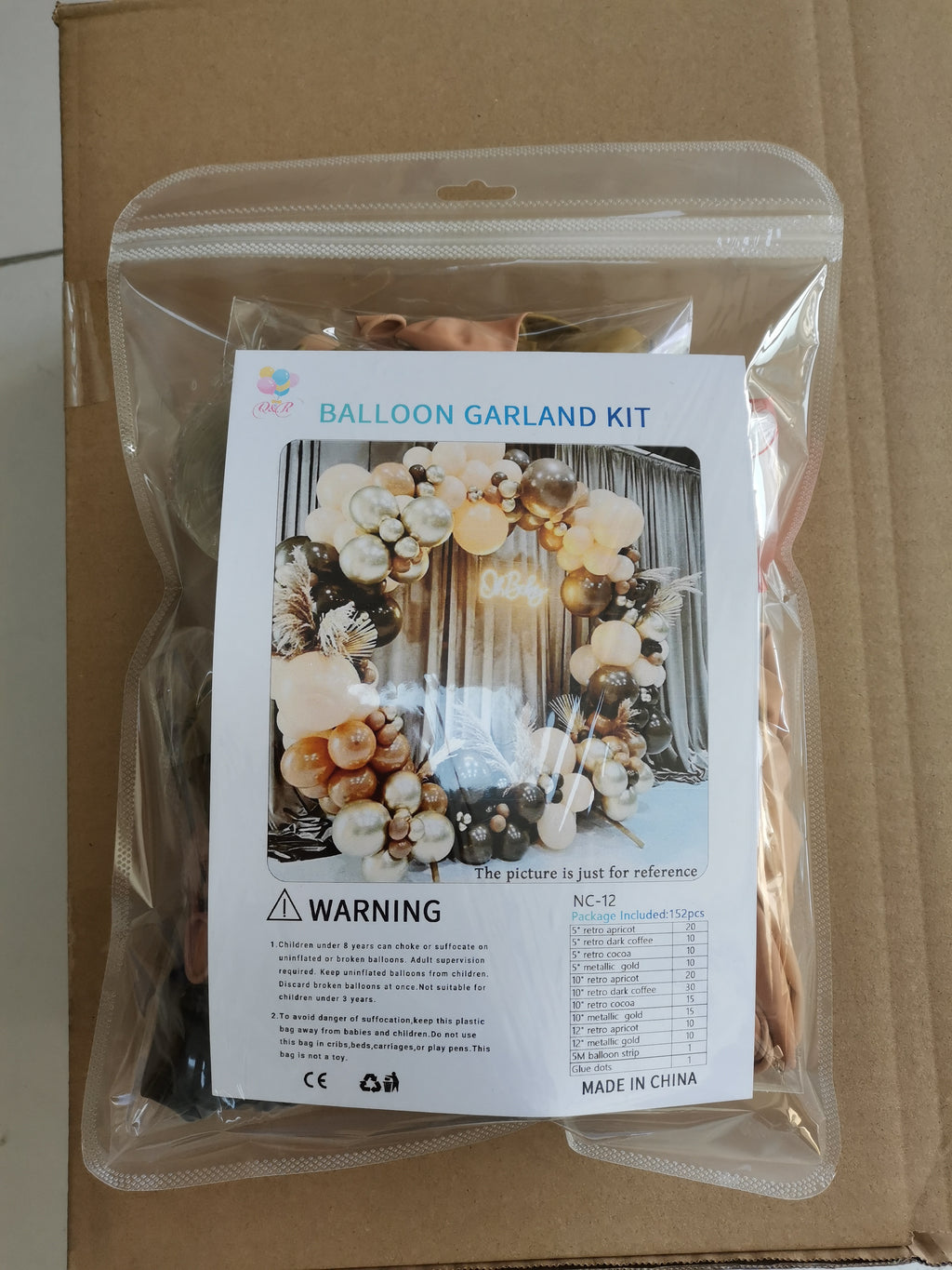 Neutral Gold Retro Balloon Arch Kit – Apricot, Cocoa & Metallic Gold Balloons for Birthday, Baby Shower & Elegant Party Decor (152 Pieces)