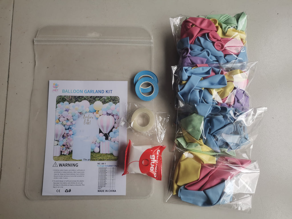 Pastel Macaron Balloon Garland Kit - Whimsical Rainbow Arch Decor with 5", 10", 12", & 18" Latex Balloons - Perfect for Girl’s 1st Birthday, Baby Showers, & Garden Parties 114pcs