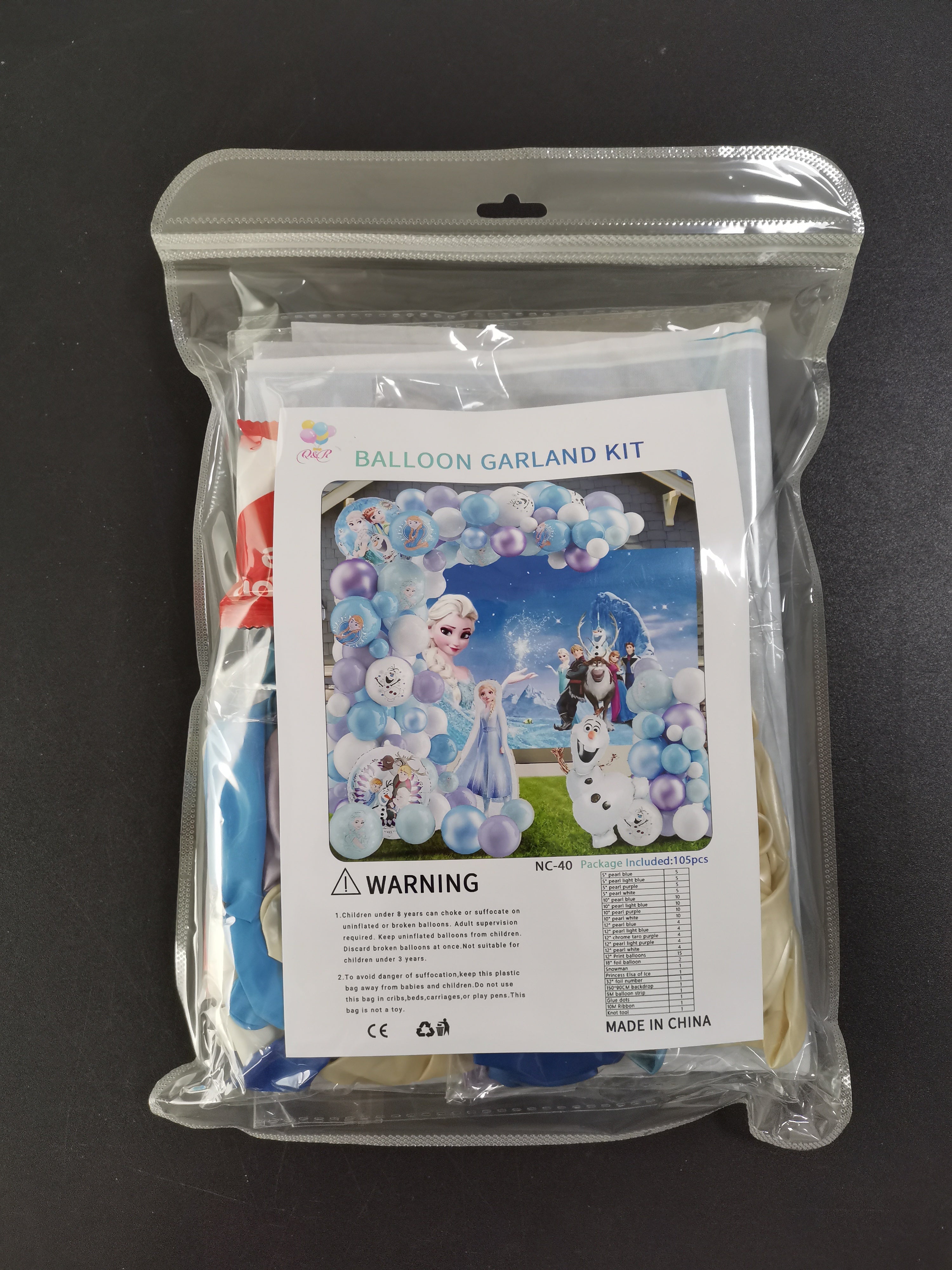 Frozen Princess Balloon Arch Kit with Backdrop