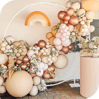Luxury Blush Pink & Rose Gold Balloon Arch Kit for Birthday Party | Retro Apricot, Dusty Pink & Matte Black Balloons | Elegant Birthday Decoration Set (126 PCS)