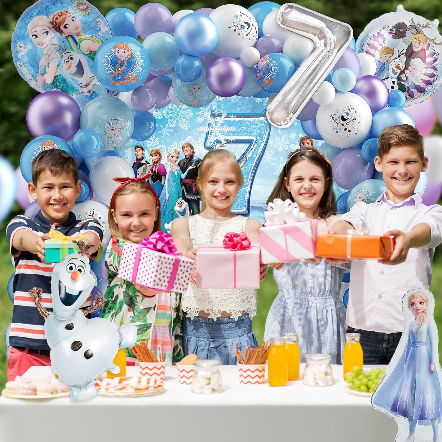 Frozen Princess Balloon Arch Kit with Backdrop
