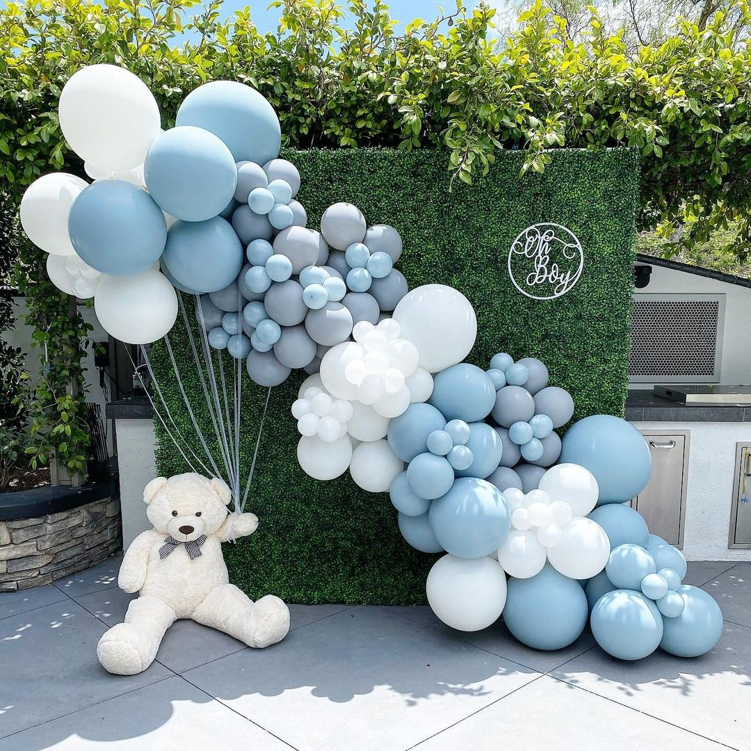 Blue White Balloon Arch Kit - 145pc Boy Baby Shower Birthday