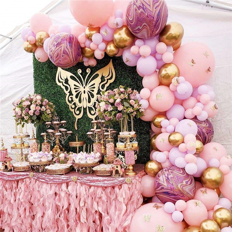 Pink & Gold Butterfly Balloon Arch Kit
