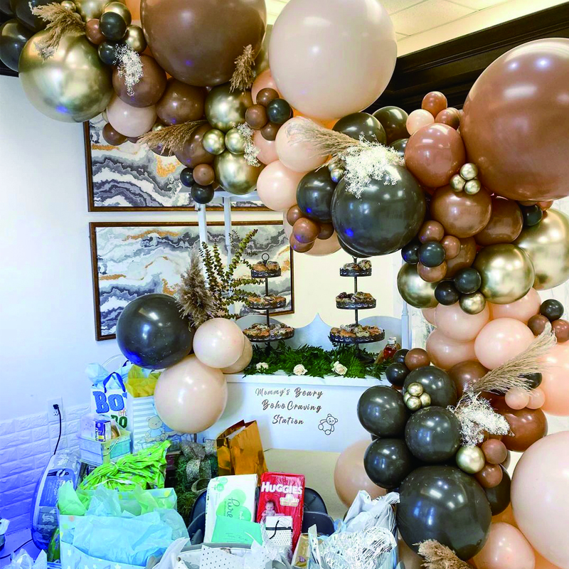 Neutral Gold Retro Balloon Arch Kit – Apricot, Cocoa & Metallic Gold Balloons for Birthday, Baby Shower & Elegant Party Decor (152 Pieces)