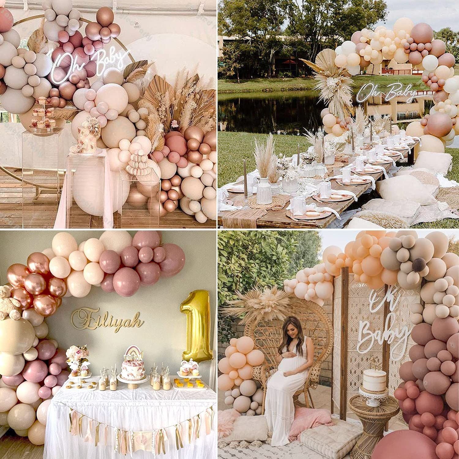 Blush Pink & Rose Gold Balloon Arch Kit (126pcs)