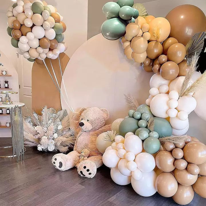 Retro Green & Cocoa Balloon Arch Kit (116pcs)